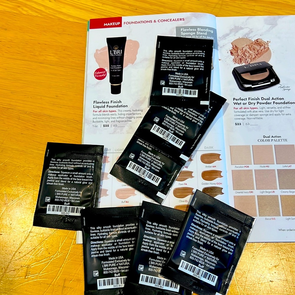 L’Bri Flawless Finish Liquid Foundation samples - Buff (qty 7)